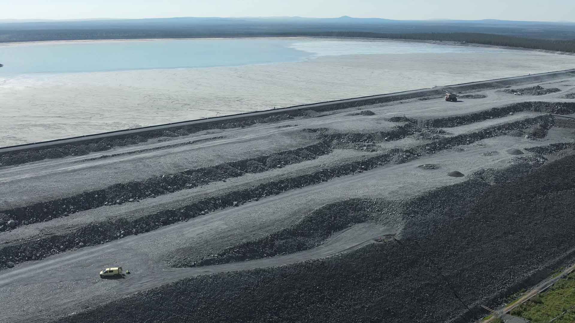 Tailings dam in Boliden Kevitsa.