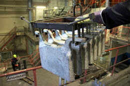 silver casting, silver anodes at Rönnskär